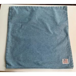 Ralph Lauren 1980s Vintage Denim Euro Pillowcase Cover 22x22